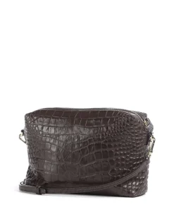 Cocco Mondial Kaia Umhängetasche geprägtes Leder dunkelbraun