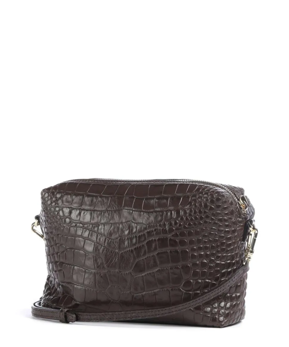 Cocco Mondial Kaia Umhängetasche geprägtes Leder dunkelbraun