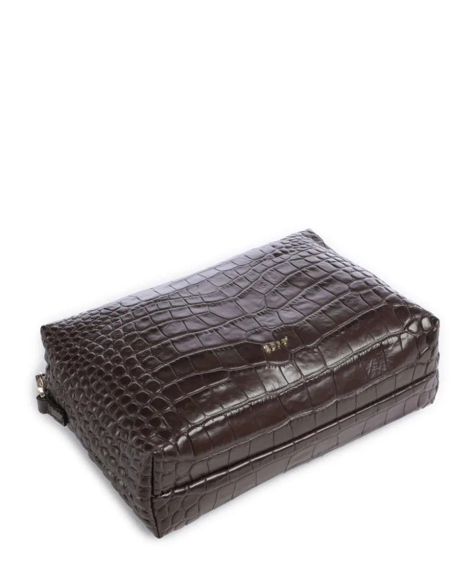 Cocco Mondial Kaia Umhängetasche geprägtes Leder dunkelbraun