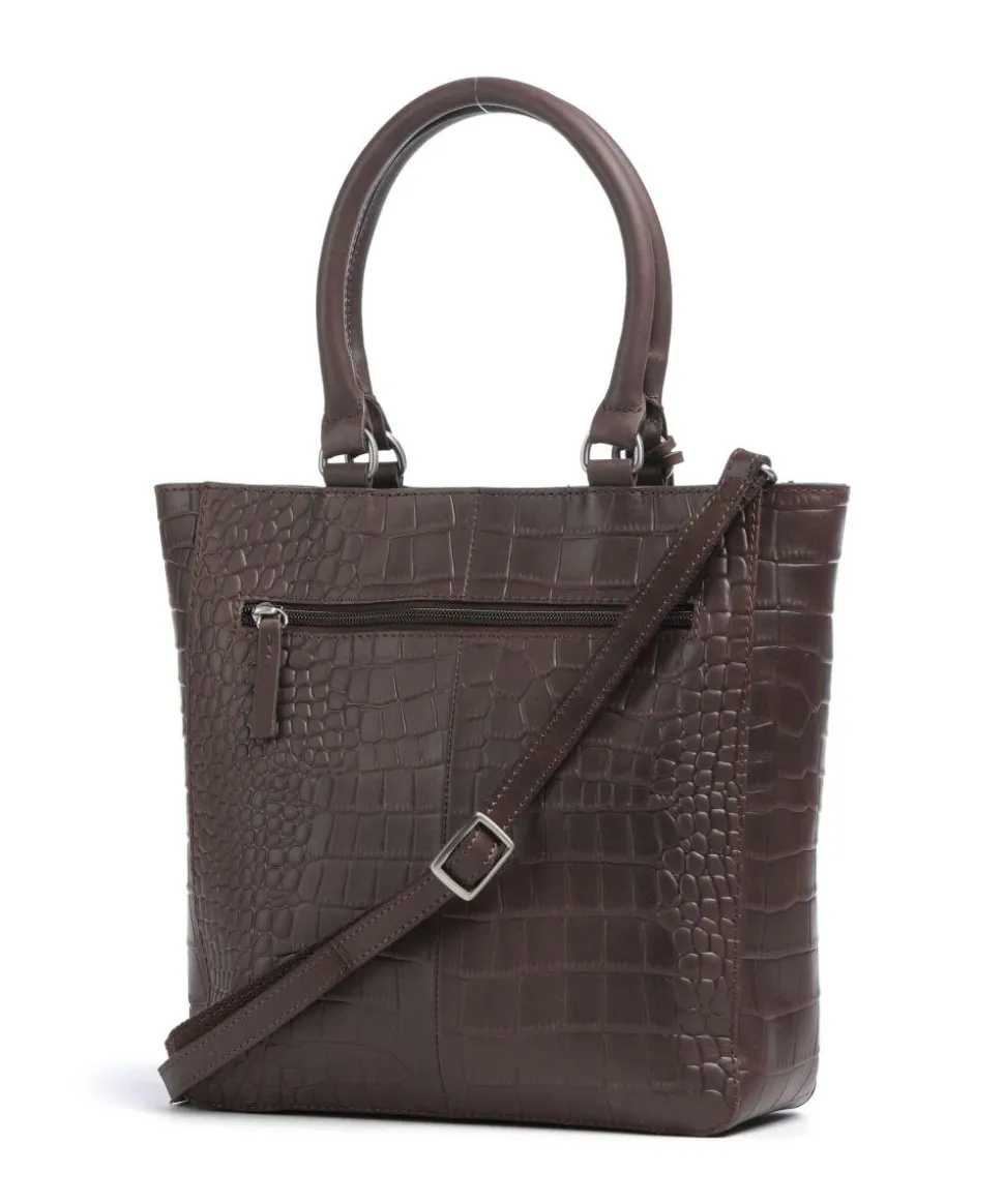 Cool Colbie Handtasche geprägtes Leder dunkelbraun