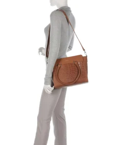 Cool Colbie Handtasche geprägtes Leder cognac