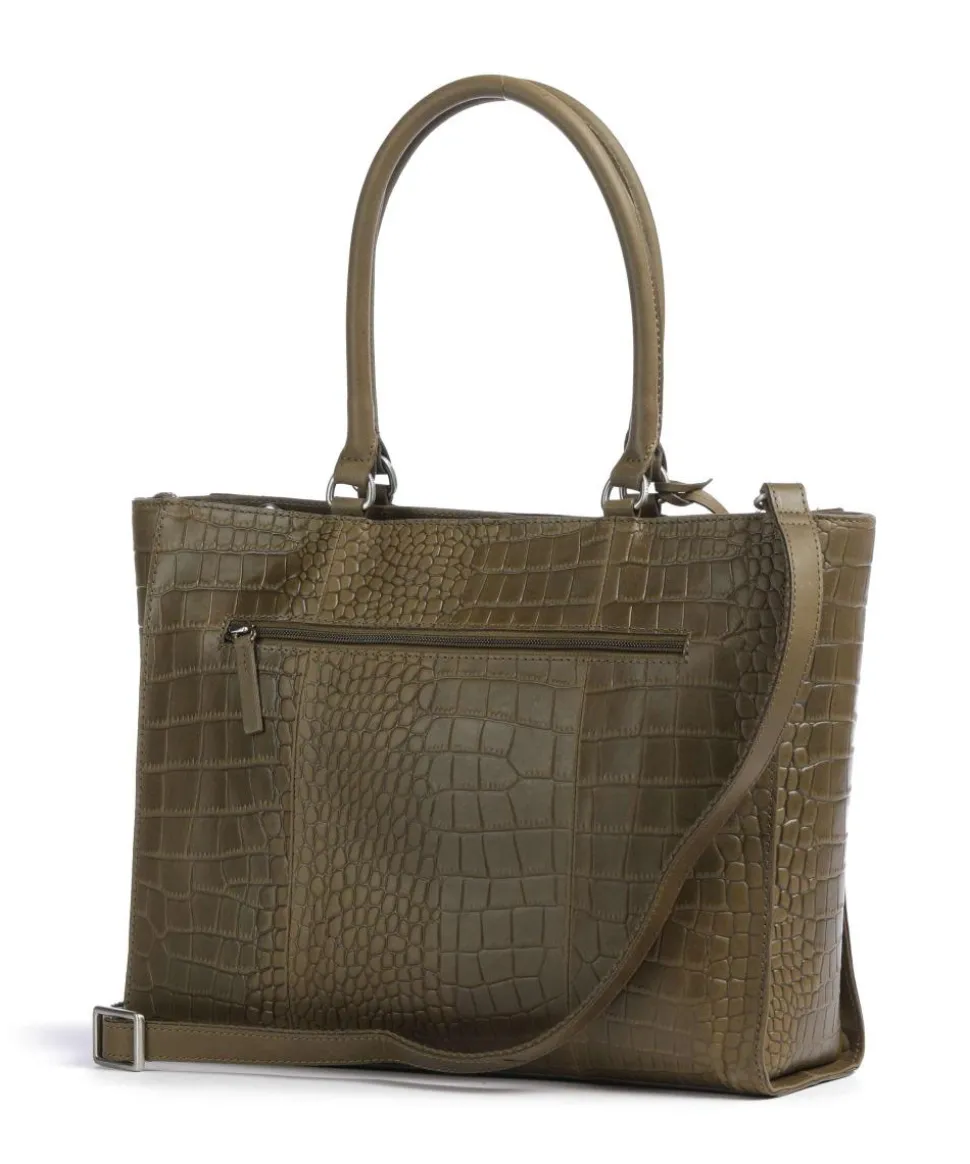 Cool Colbie Shopper 14″ geprägtes Leder olivgrün