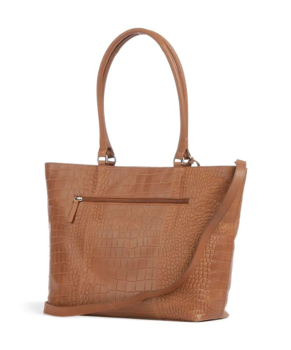 Cool Colbie Shopper 15″ geprägtes Leder cognac