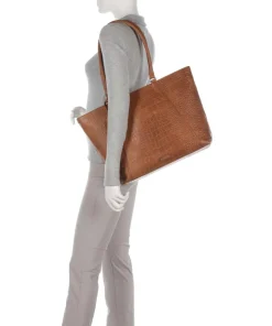 Cool Colbie Shopper 15″ geprägtes Leder cognac