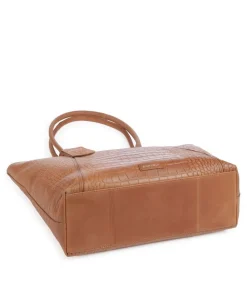 Cool Colbie Shopper 15″ geprägtes Leder cognac