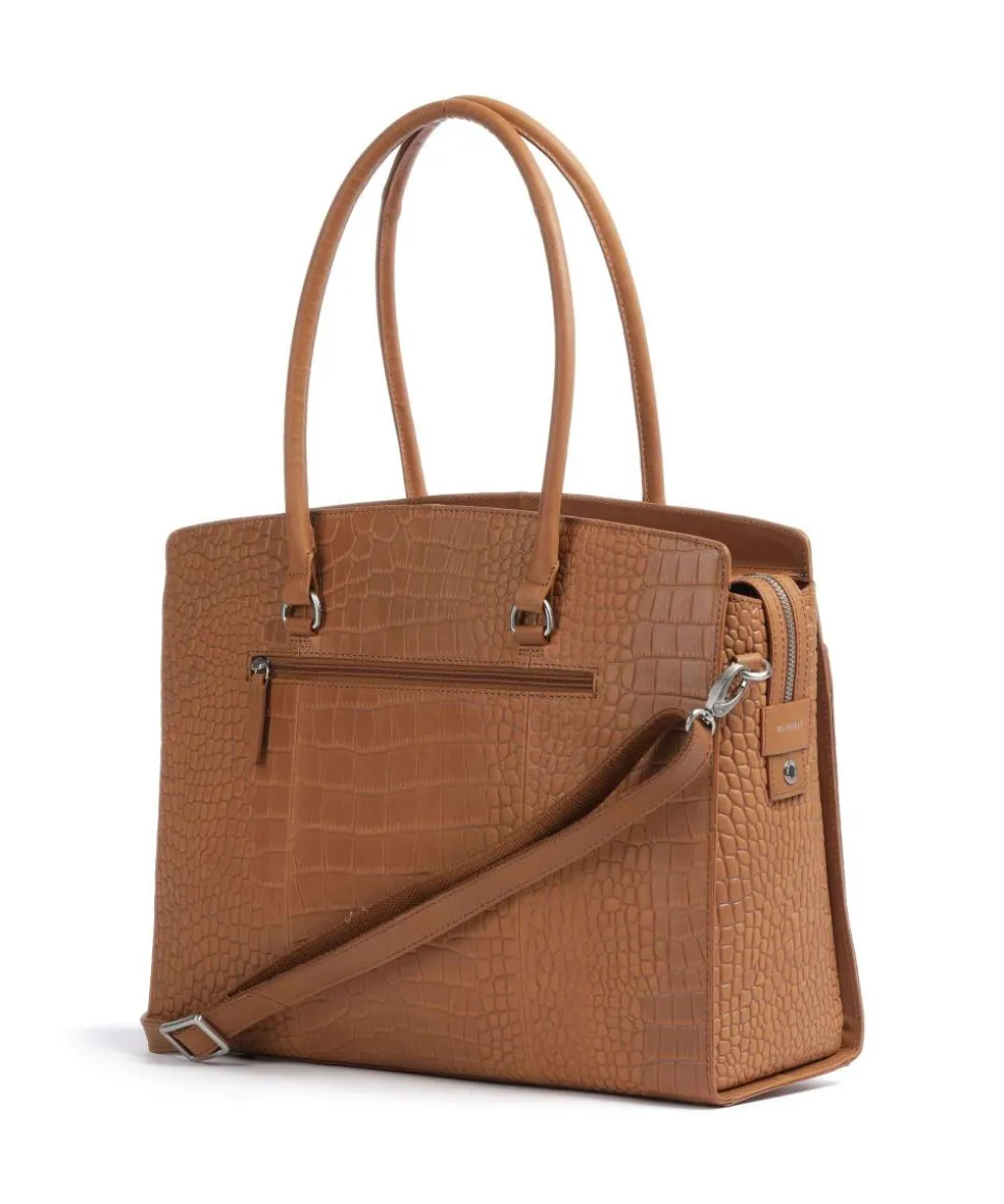 Cool Colbie Shopper 15″ geprägtes Leder cognac