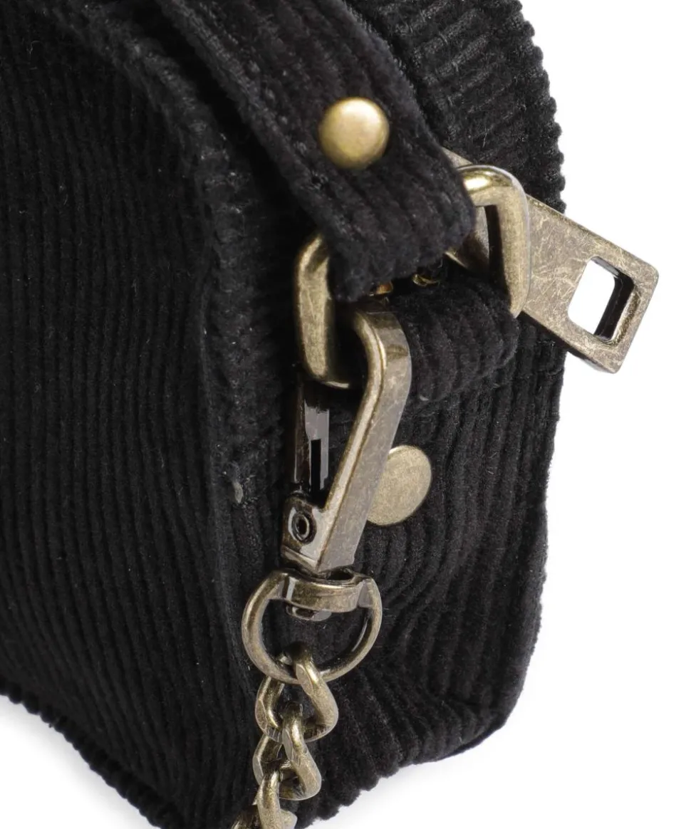 Corduroy Helena Umhängetasche Baumwolle schwarz