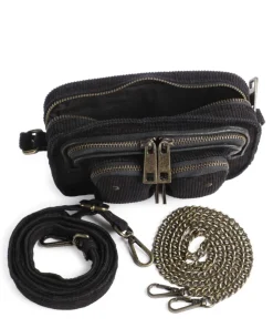 Corduroy Helena Umhängetasche Baumwolle schwarz