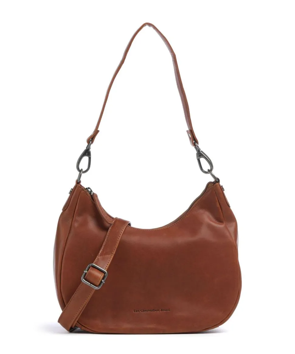 Cow Wax Pull Up Alexandria Schultertasche Pull-Up Rindsleder cognac