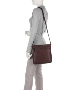 Cow Wax Pull Up Almeria Umhängetasche Pull-Up Rindsleder dunkelbraun