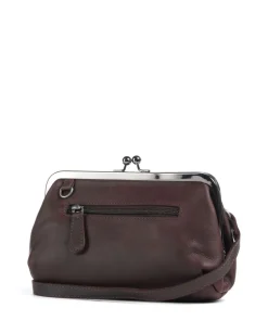 Cow Wax Pull Up Andrade Schultertasche Pull-Up Rindsleder dunkelbraun