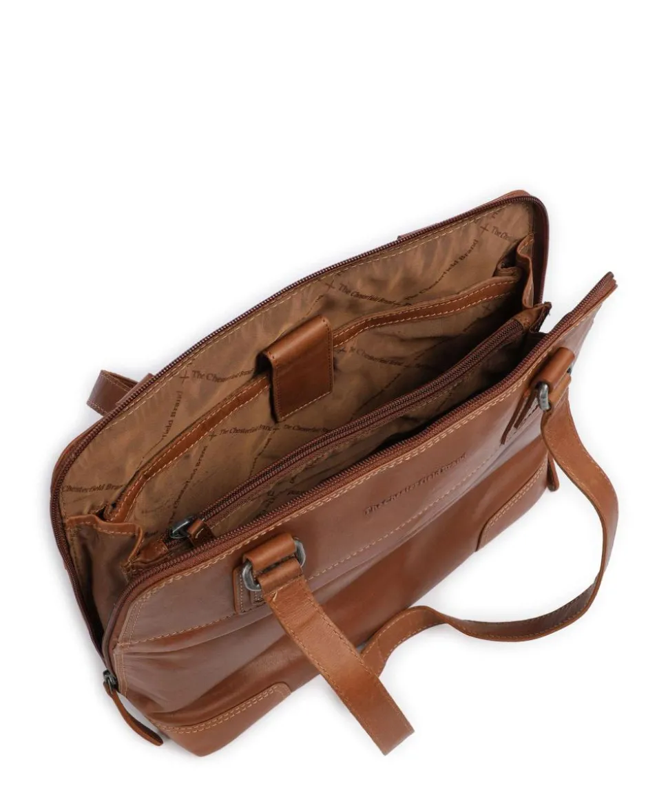 Cow Wax Pull Up Belgrado Schultertasche Rindsleder cognac