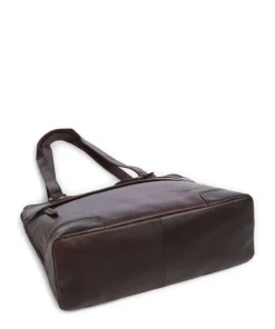 Cow Wax Pull Up Belgrado Schultertasche Rindsleder dunkelbraun