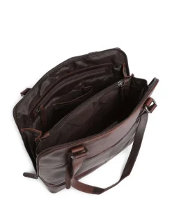 Cow Wax Pull Up Belgrado Schultertasche Rindsleder dunkelbraun