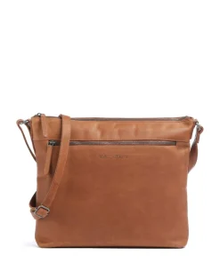 Cow Wax Pull Up Cartagena Umhängetasche Rindsleder cognac