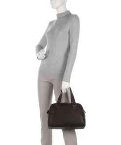 Cow Wax Pull Up Dover Handtasche fein genarbtes Leder dunkelbraun