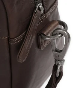 Cow Wax Pull Up Dover Handtasche fein genarbtes Leder dunkelbraun