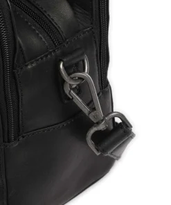 Cow Wax Pull Up Ezra Handtasche Rindsleder schwarz