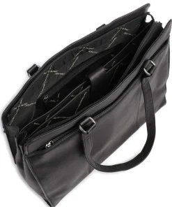 Cow Wax Pull Up Fidenza Shopper 15″ Pull-Up Rindsleder schwarz