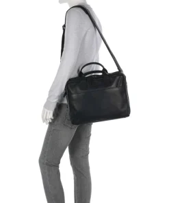 Cow Wax Pull Up Frazer Aktentasche 15″ Rindsleder schwarz