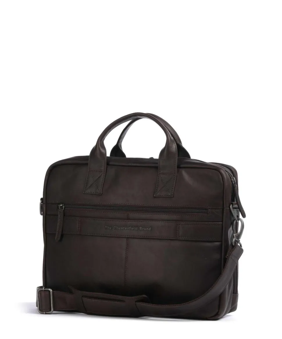 Cow Wax Pull Up Frazer Aktentasche 15″ Rindsleder dunkelbraun