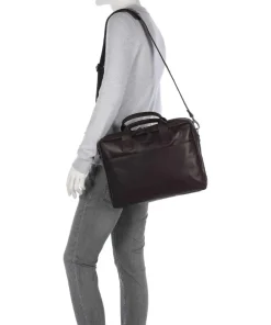 Cow Wax Pull Up Frazer Aktentasche 15″ Rindsleder dunkelbraun