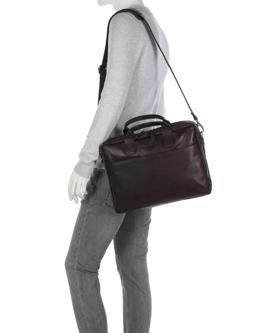 Cow Wax Pull Up Frazer Aktentasche 15″ Rindsleder dunkelbraun