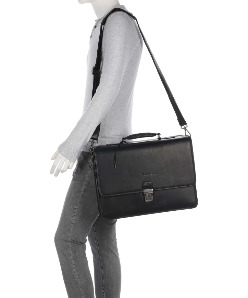 Cow Wax Pull Up Glenwood Aktentasche 17″ Rindsleder schwarz