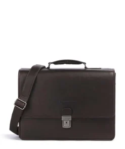 Cow Wax Pull Up Glenwood Aktentasche 17″ Rindsleder dunkelbraun