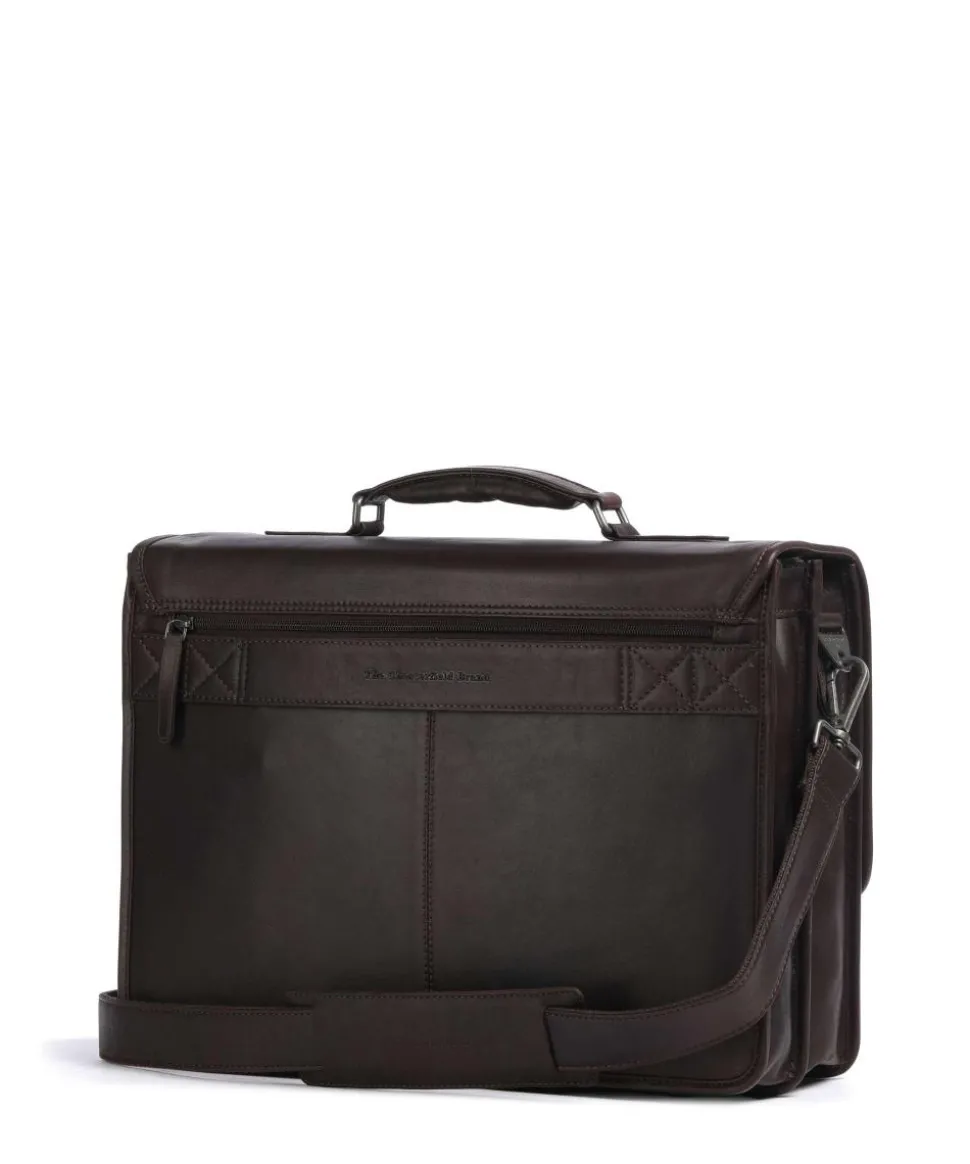 Cow Wax Pull Up Glenwood Aktentasche 17″ Rindsleder dunkelbraun