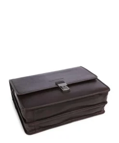 Cow Wax Pull Up Glenwood Aktentasche 17″ Rindsleder dunkelbraun