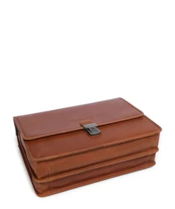 Cow Wax Pull Up Glenwood Aktentasche 17″ Rindsleder cognac