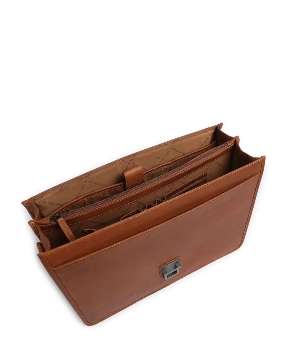 Cow Wax Pull Up Glenwood Aktentasche 17″ Rindsleder cognac