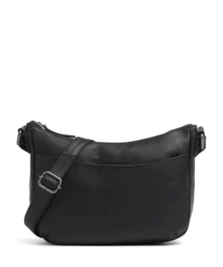 Cow Wax Pull Up Henderson Umhängetasche fein genarbtes Leder schwarz