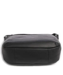 Cow Wax Pull Up Henderson Umhängetasche fein genarbtes Leder schwarz