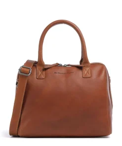 Cow Wax Pull Up Langton Handtasche Rindsleder cognac