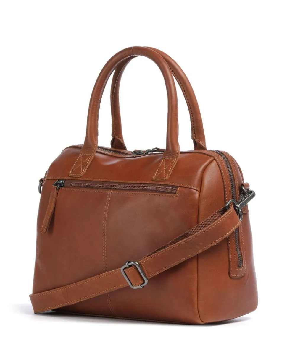 Cow Wax Pull Up Langton Handtasche Rindsleder cognac