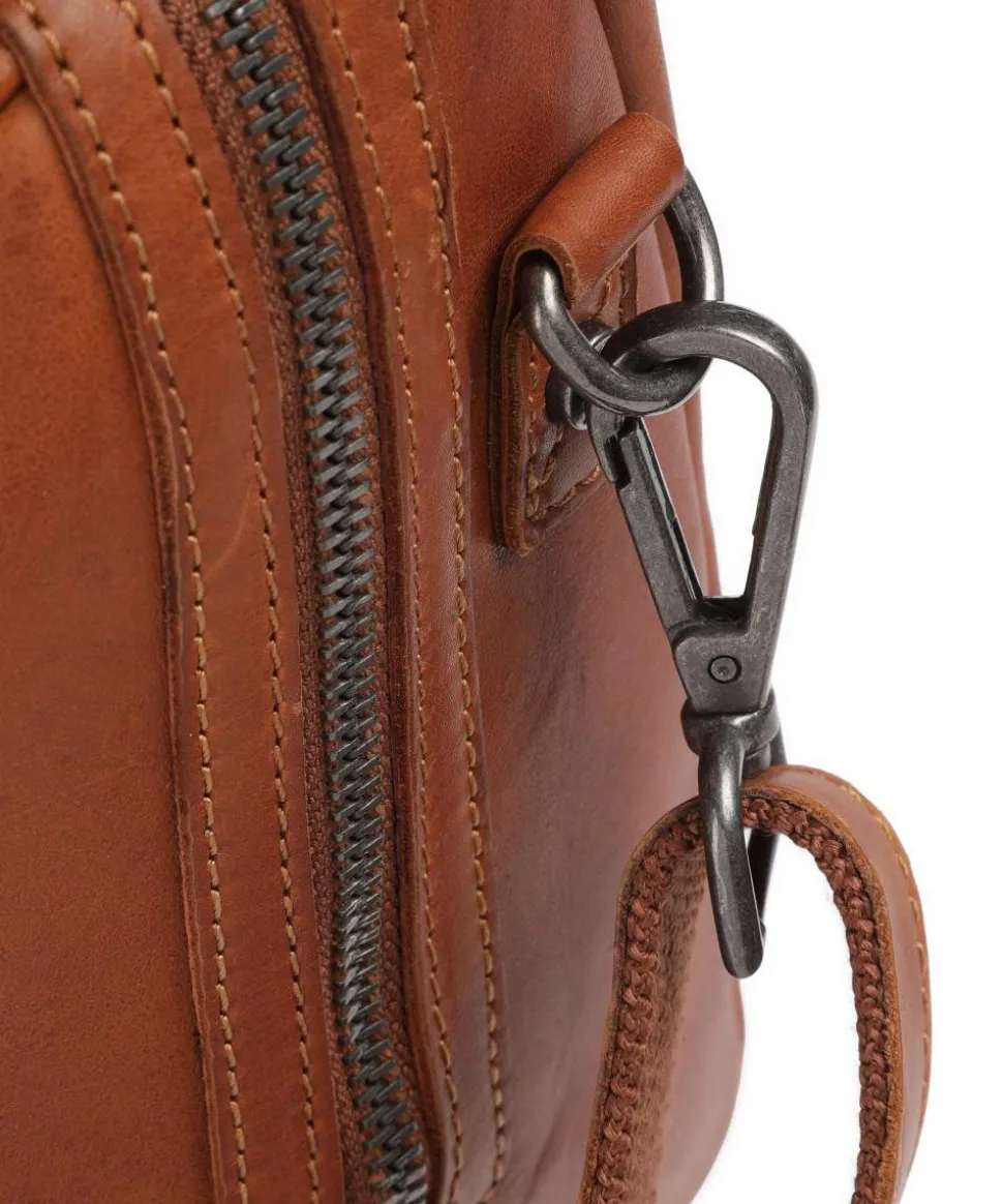 Cow Wax Pull Up Langton Handtasche Rindsleder cognac