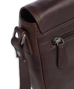 Cow Wax Pull Up Lucian Umhängetasche Rindsleder dunkelbraun