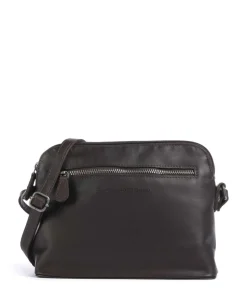 Cow Wax Pull Up Nebraska Umhängetasche Rindsleder dunkelbraun