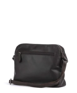 Cow Wax Pull Up Nebraska Umhängetasche Rindsleder dunkelbraun