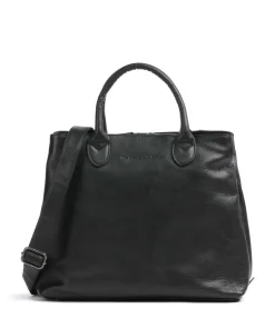 Cow Wax Pull Up Passau Handtasche 10″ Pull-Up Rindsleder schwarz