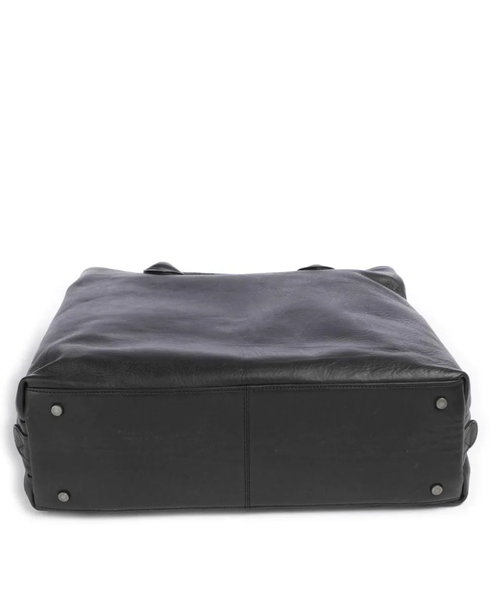 Cow Wax Pull Up Passau Handtasche 10″ Pull-Up Rindsleder schwarz