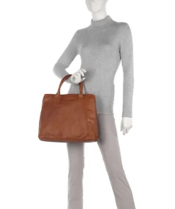 Cow Wax Pull Up Passau Handtasche 10″ Pull-Up Rindsleder cognac