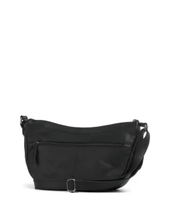 Cow Wax Pull Up Piemonte Umhängetasche Pull-Up Rindsleder schwarz