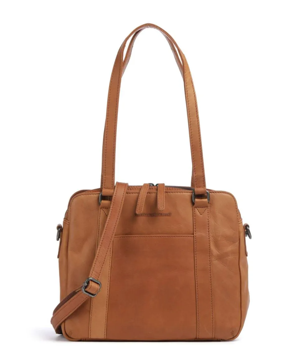 Cow Wax Pull Up Porlezza Schultertasche 10″ Pull-Up Rindsleder cognac