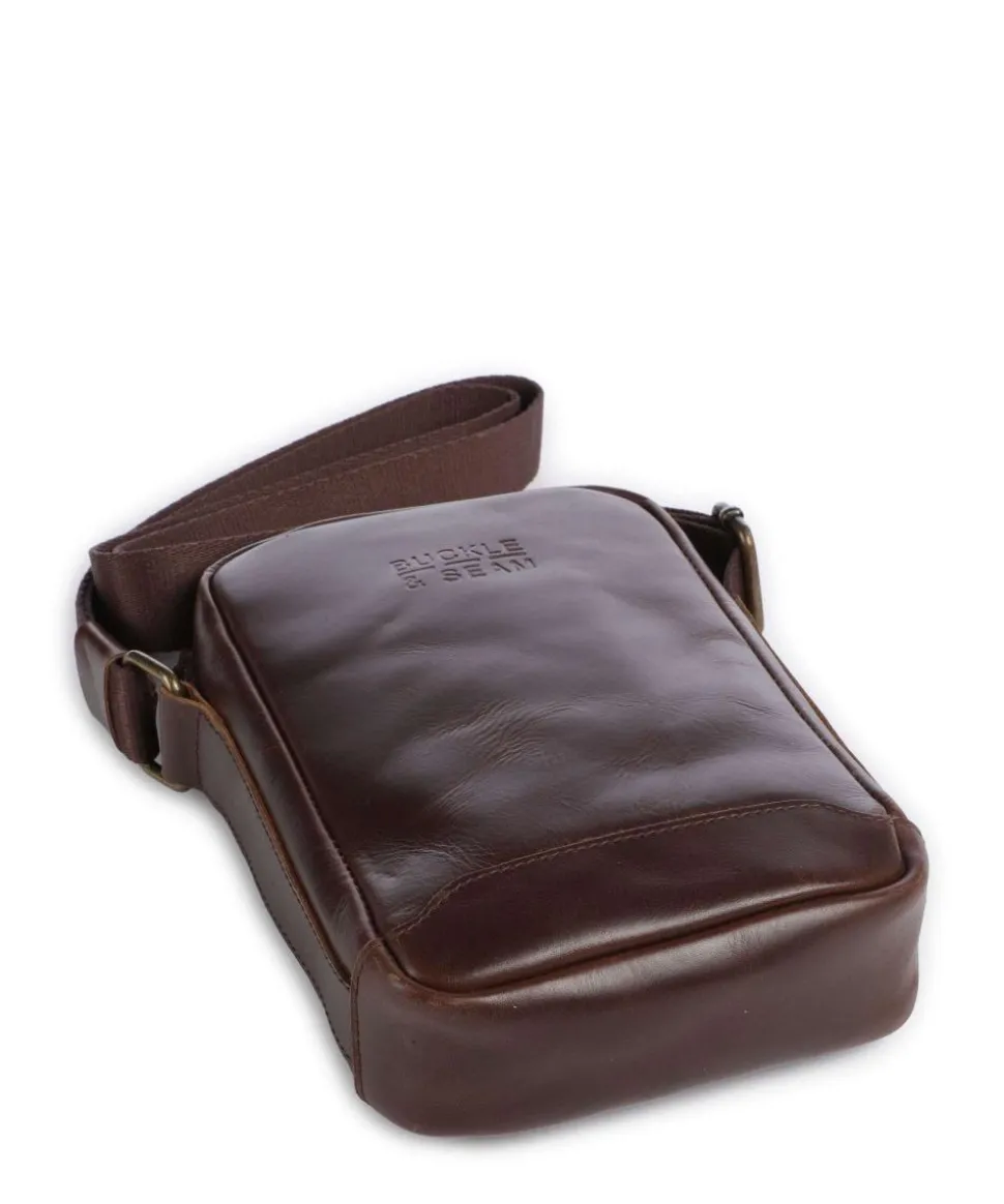 Crazy Horse Runner Umhängetasche fein genarbtes Rindsleder dunkelbraun