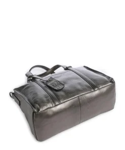 Creased Crystal Handtasche fein genarbtes Leder dunkelgrau