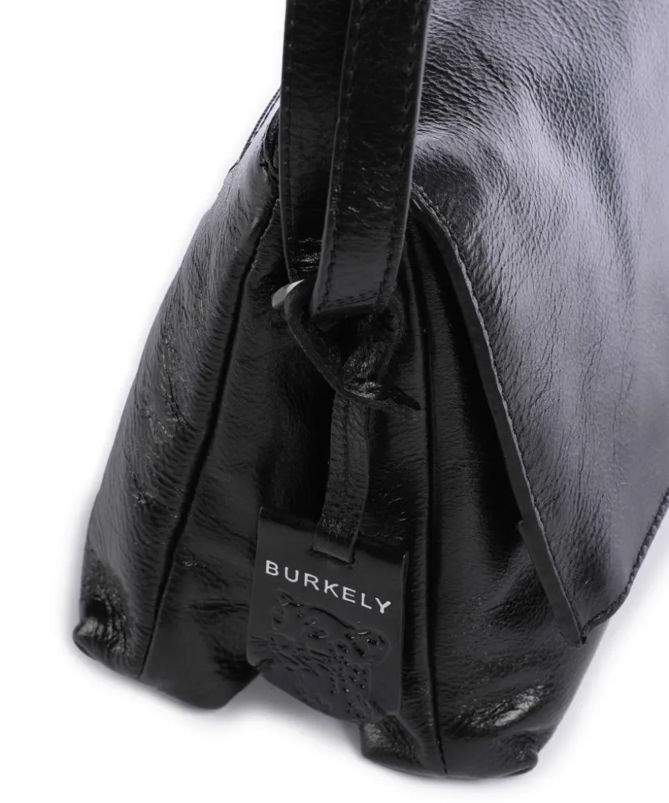 Creased Crystal Umhängetasche fein genarbtes Leder schwarz