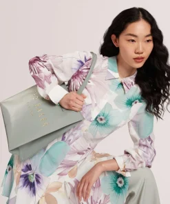 Crinkon Shopper Lederimitat graugrün